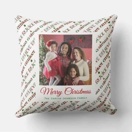 Cute Red Green Christmas Pattern クッション (裏面)