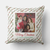 Cute Red Green Christmas Pattern クッション (正面)
