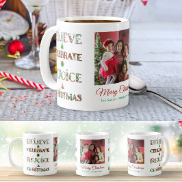 Cute Red Green Christmas Pattern コーヒーマグカップ