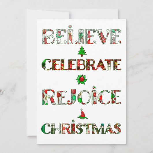 Cute Red Green Christmas Pattern シーズンカード (正面)