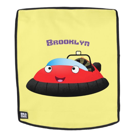 Cute red happy hovercraft cartoon バックパック (取り外し可フェース)