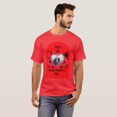 Cute Red Heart Photo Cupid Happy Valentines Day Tシャツ (正面フル)