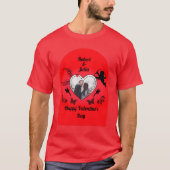 Cute Red Heart Photo Cupid Happy Valentines Day Tシャツ (正面)
