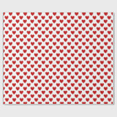 Cute Red Hearts Pattern ラッピングペーパー (フラット)