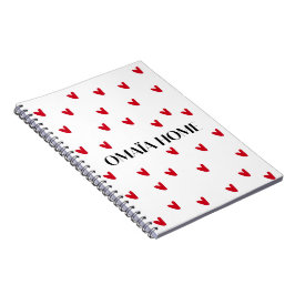 Cute Red Hearts Pattern by OMAÏA HOME ノートブック