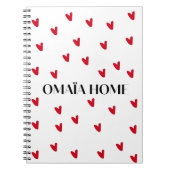 Cute Red Hearts Pattern by OMAÏA HOME ノートブック (正面)