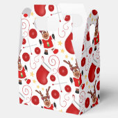 Cute Red Holiday Christmas Reindeer フェイバーボックス (オープン)