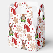 Cute Red Holiday Christmas Reindeer フェイバーボックス (オープン)