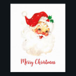 Cute Red Holiday Vintage Santa Claus Christmas ポスター<br><div class="desc">Cute Christmas wall art poster with a vintage Santa Claus and "Merry Christmas" in red. This holiday wall art is sure to add a festive touch to your Christmas decor.</div>