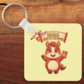 Cute Red Horse 2026 Year Of Te Horse キーホルダー (正面)