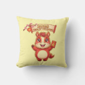 Cute Red Horse 2026 Year Of Te Horse クッション (正面)