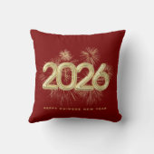 Cute Red Horse 2026 Year Of Te Horse クッション (裏面)