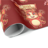 Cute Red Horse 2026 Year Of Te Horse ラッピングペーパー (ロールコーナー)