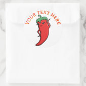 Cute Red Hot Pepper Kawaii Custom ラウンドシール (バッグ)