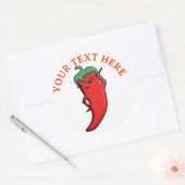 Cute Red Hot Pepper Kawaii Custom ラウンドシール (封筒)