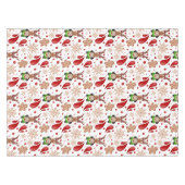 Cute Red Kids Christmas Reindeer テーブルクロス (正面(横))