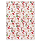 Cute Red Kids Christmas Reindeer テーブルクロス (正面)