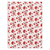 Cute Red Kids Christmas Reindeer テーブルクロス (正面)