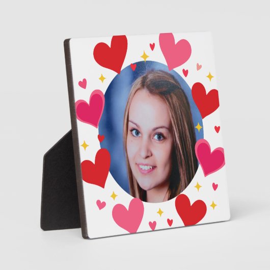 Cute Red Love Hearts Custom Photo Personalized フォトプラーク (正面)