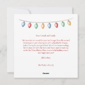 Cute Red Merry Christmas Lights Family Photo シーズンカード (裏面)