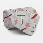 Cute Red Mushroom Fungi Pattern ネクタイ (ロール)