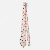 Cute Red Mushroom Fungi Pattern Neck Tie ネクタイ (正面)