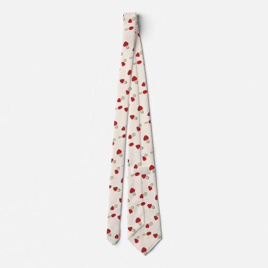 Cute Red Mushroom Fungi Pattern Neck Tie ネクタイ (裏面)