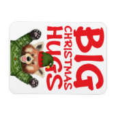 Cute red panda big Christmas hugs magnet マグネット (横)