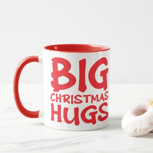 Cute red panda big Christmas hugs mug マグカップ (ドーナツ)