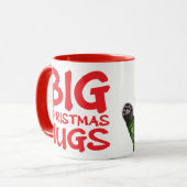 Cute red panda big Christmas hugs mug マグカップ (正面左)
