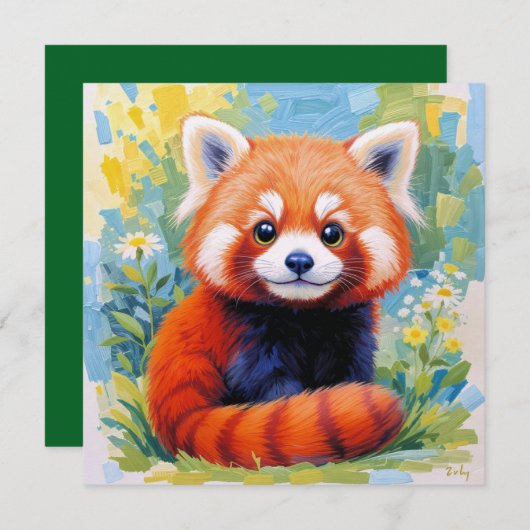 Cute Red Panda card.  (正面/裏面)