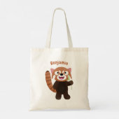 Cute red panda cartoon illustration トートバッグ (裏面)