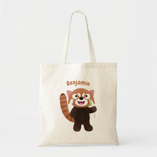 Cute red panda cartoon illustration トートバッグ (正面)