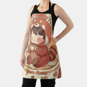 Cute Red Panda Coffee Kitchen Chef Apron エプロン (インサイチュ)
