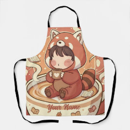 Cute Red Panda Coffee Kitchen Chef Apron エプロン
