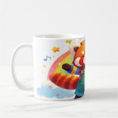 Cute Red Panda Design - Happy Dancing Animal Rainb コーヒーマグカップ (左)