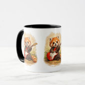 Cute Red Panda Guitar Mug – Music Lover Gift マグカップ (正面左)