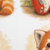Cute Red Panda Guitar Pattern Wallpaper Kids 壁紙 (縫い目)