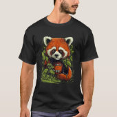 Cute Red Panda Lover Nature Graphic Animal Conserv Tシャツ (正面)