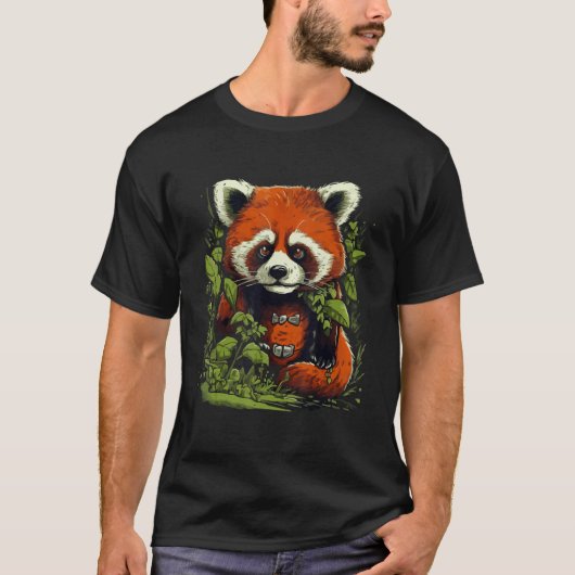 Cute Red Panda Lover Nature Graphic Animal Conserv Tシャツ (正面)