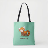 Cute Red Panda on Green トートバッグ (正面)