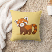 Cute Red Panda on Yellow クッション (ブランケット)
