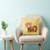Cute Red Panda on Yellow クッション (椅子)