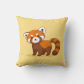 Cute Red Panda on Yellow クッション (正面)