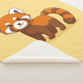 Cute Red Panda on Yellow シェルパブランケット (3/4)