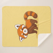 Cute Red Panda on Yellow シェルパブランケット (正面(横))