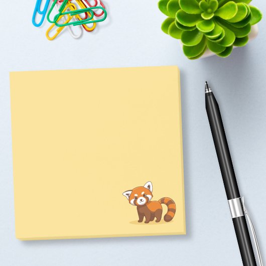 Cute Red Panda on Yellow ポストイット