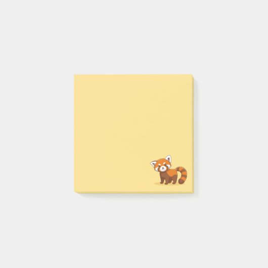 Cute Red Panda on Yellow ポストイット (正面)