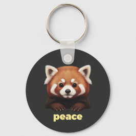 Cute Red Panda "Peace" Illustration for Kids & Nur キーホルダー
