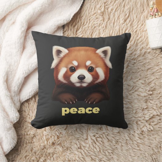 Cute Red Panda "Peace" Illustration for Kids & Nur クッション (ブランケット)